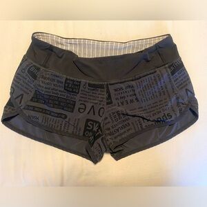 lululemon Speed up shorts manifesto size 6
